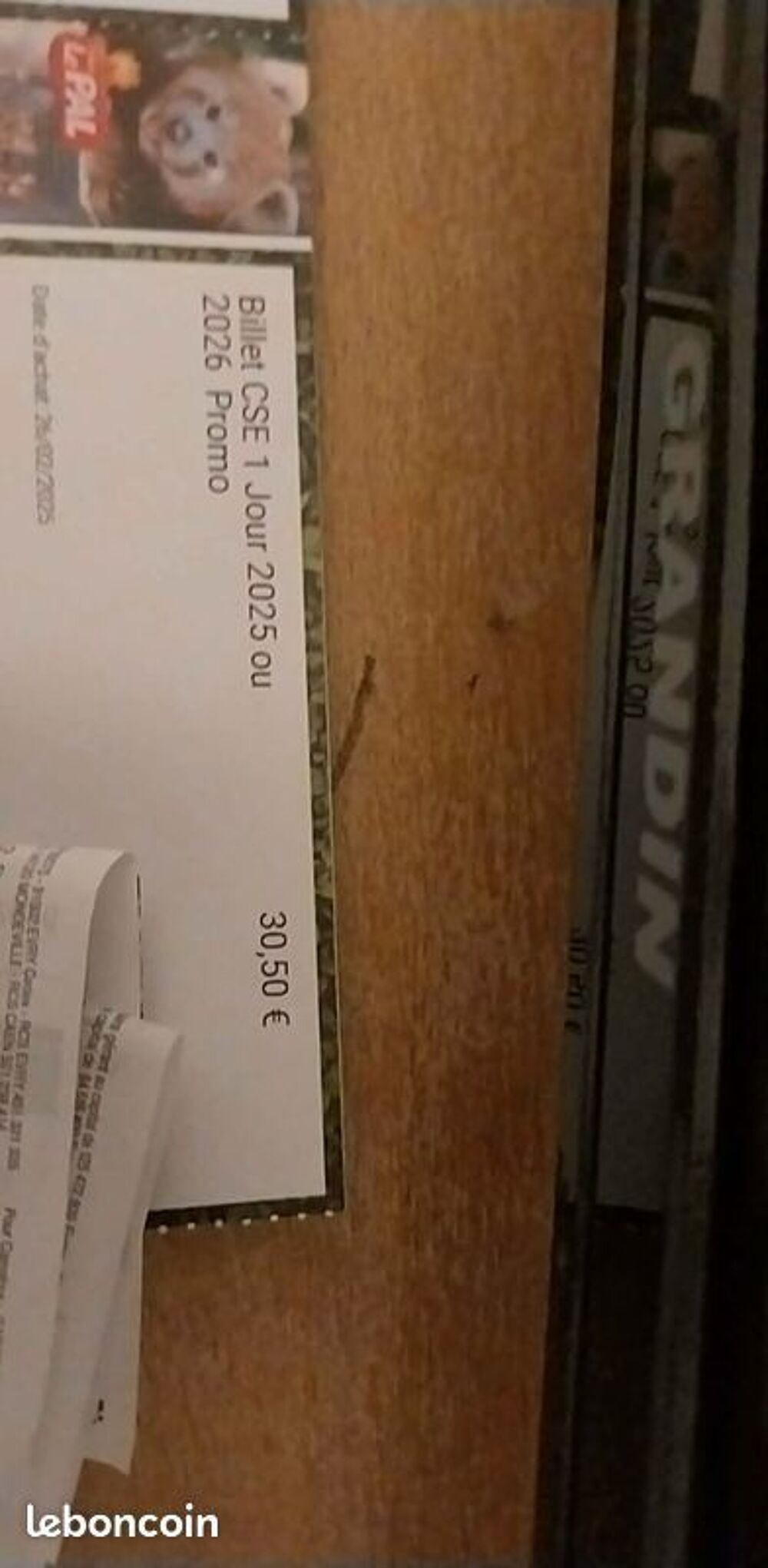 billet pour la parc du PAL Billetterie