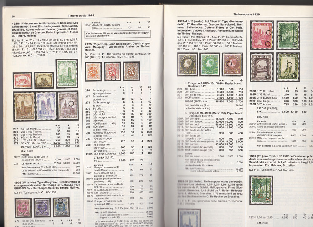 Catalogue sp&eacute;cialis&eacute; de timbres belges, Congo, etc 