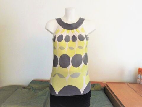 Tunique Blanc avec des Ronds Jaune et Gris Taille 1- Camaieu 3 Paris 15 (75)