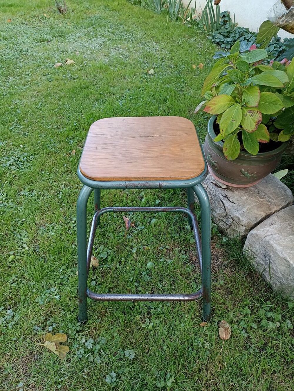 Tabouret bois et m&eacute;tal Meubles