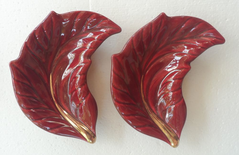 Lot de 3 coupelles vide-poches en c&eacute;ramique brillante vernis Décoration