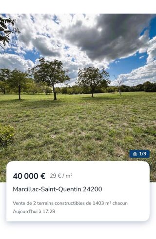  Terrain à vendre 1403 m² Marcillac-saint-quentin