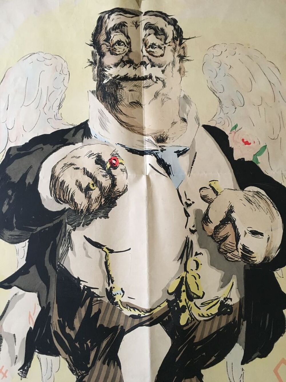 Lithographie humoristique sign&eacute;e SEM 