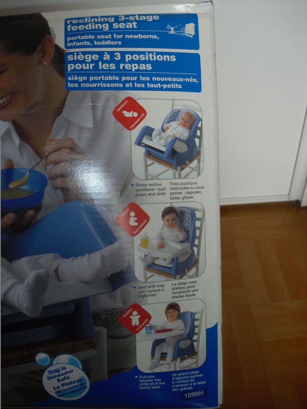 Si&egrave;ge repas portable b&eacute;b&eacute; bleu multi-positions Puériculture
