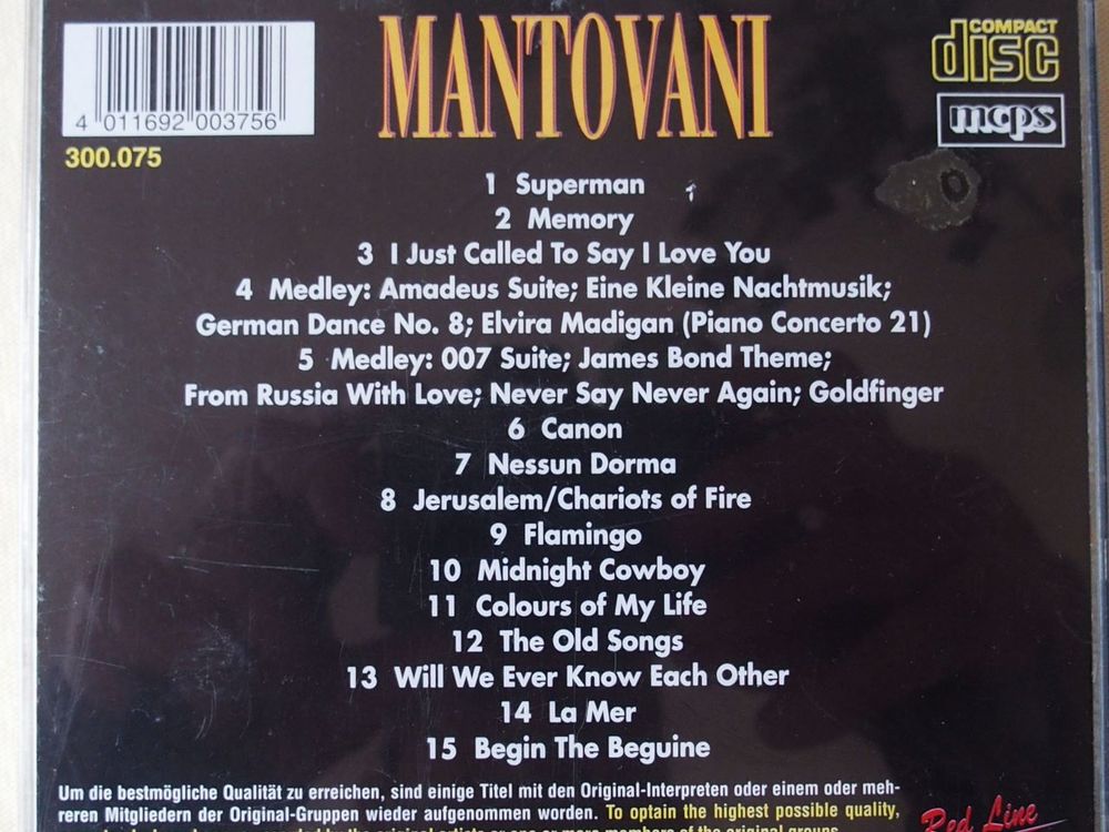 CD MANTOVANI CD et vinyles