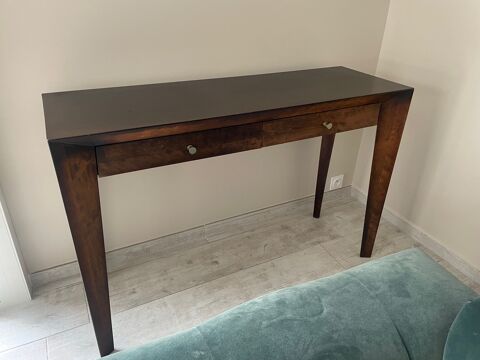 Console en bois marron avec tiroirs 60 Cannes (06)