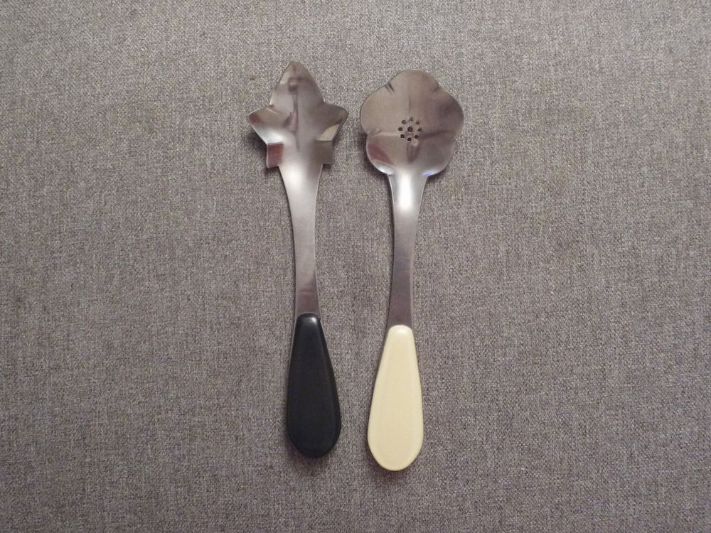 2 Cuill&egrave;res a Salade en M&eacute;tal Argent&eacute; Cuisine