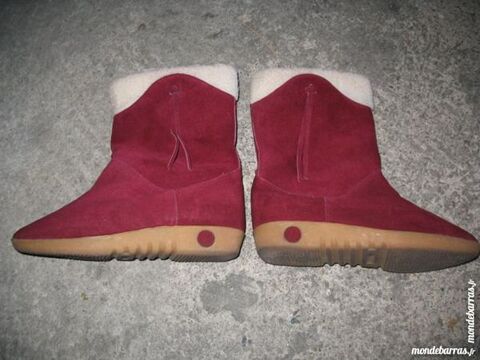 Bottines fourrées en daim bordeaux -P 37 9 Antony (92)