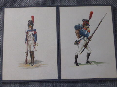 Gouache originale MP Le Gouest grenadier et fusilier  1er em 50 Rueil-Malmaison (92)