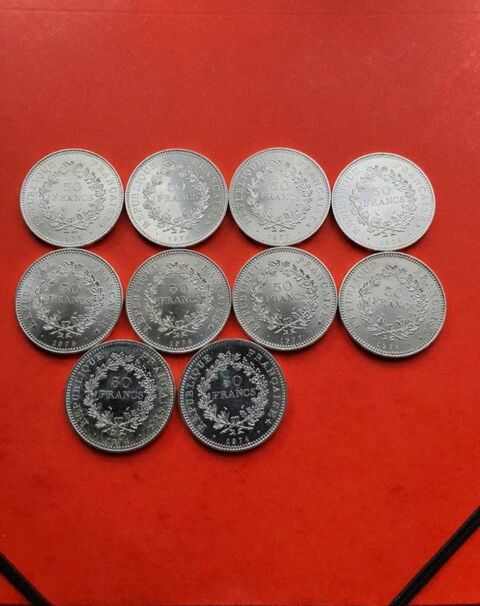 lot 10x 50 francs hercule argent 450 Saint-Di�-des-Vosges (88)