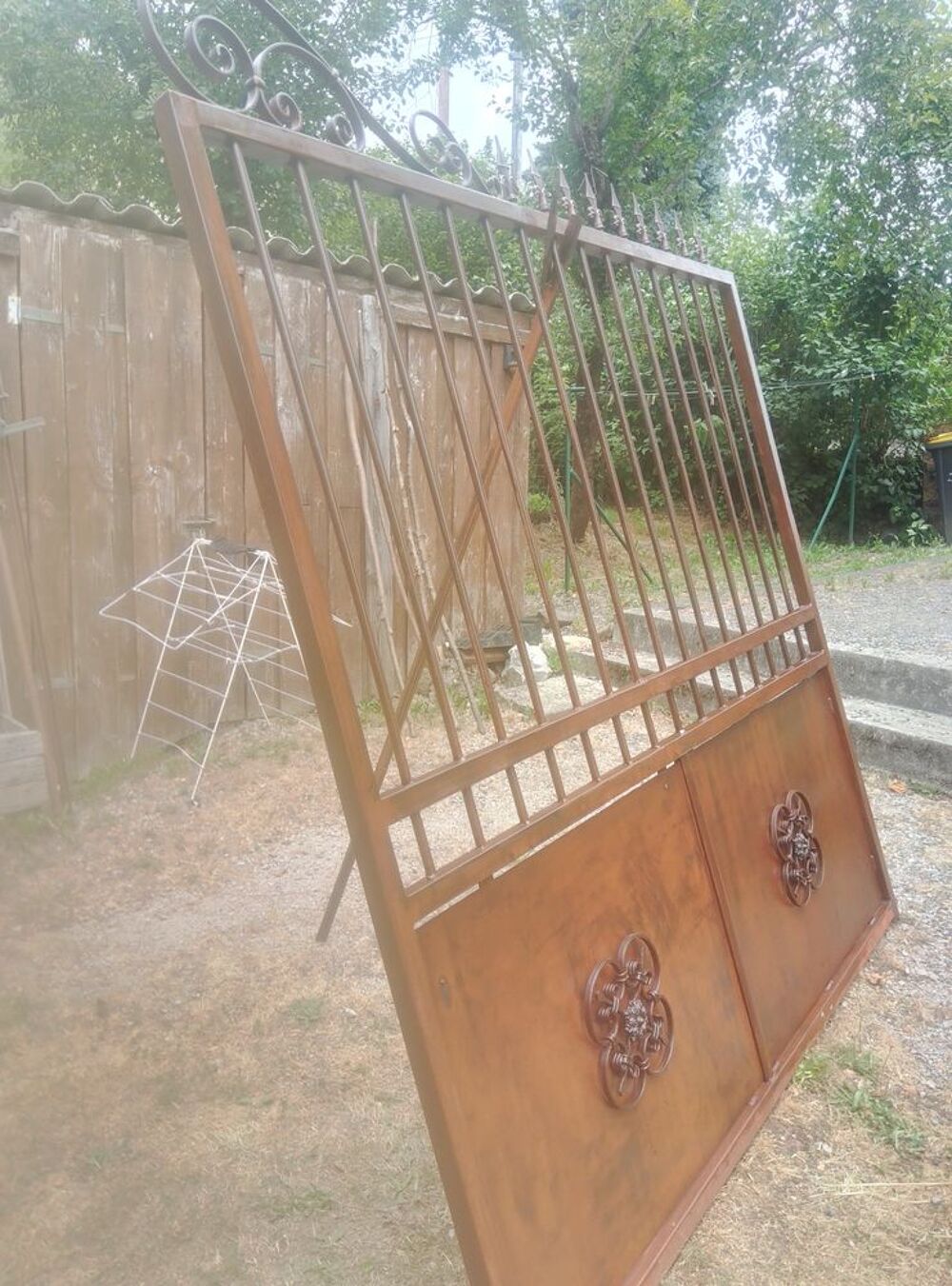 Portail m&eacute;tal double vantaux largeur 2100 hauteur 4000 Jardin