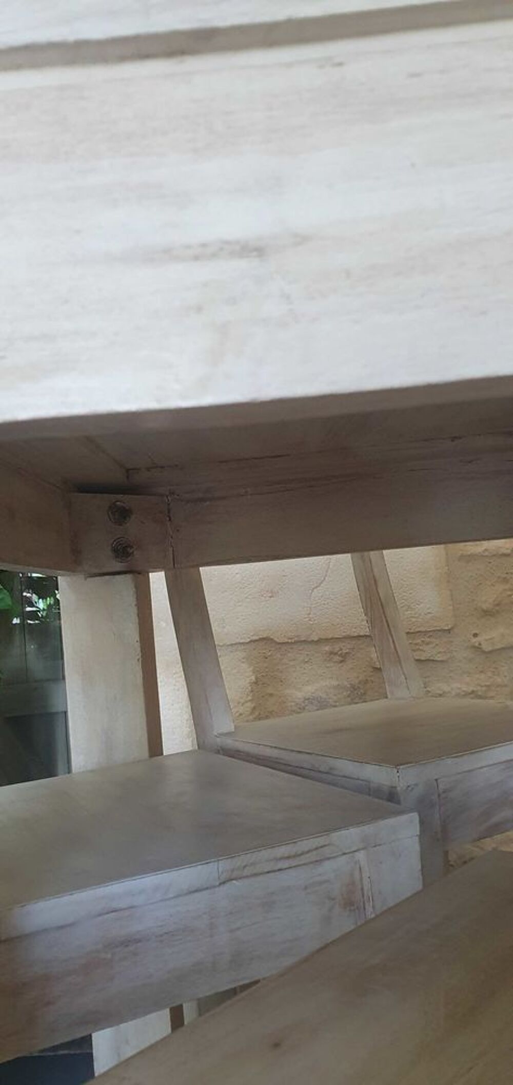 Mange-debout + 4 chaises hautes bois massif Meubles