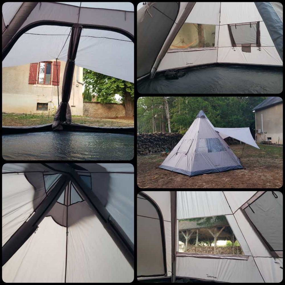 Tente gonflable tipi &agrave; structure gonflable Skandika Tipi Hetta 460 Sports