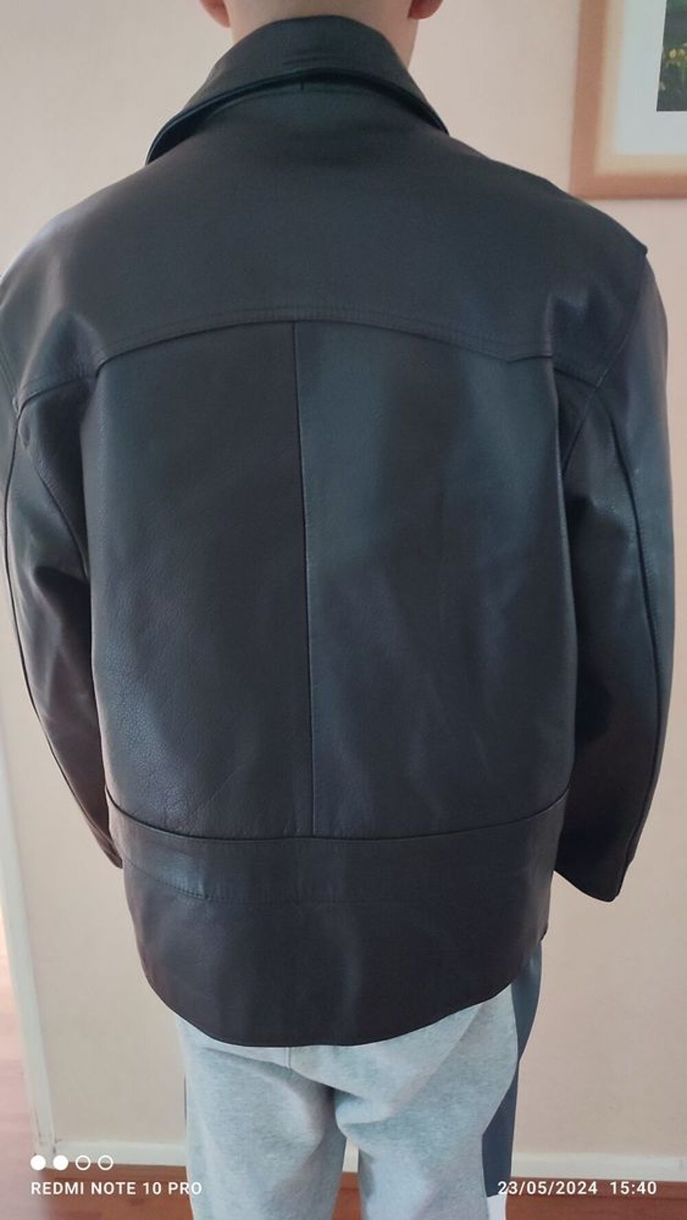BLOUSON HOMME NOIR CUIRE REDSKINS TAILLE M Vtements