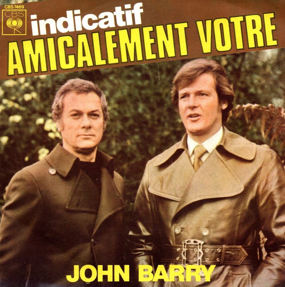 vinyl 45 tours - 2 titres John BARRY - amicalement v&ocirc;tre CD et vinyles
