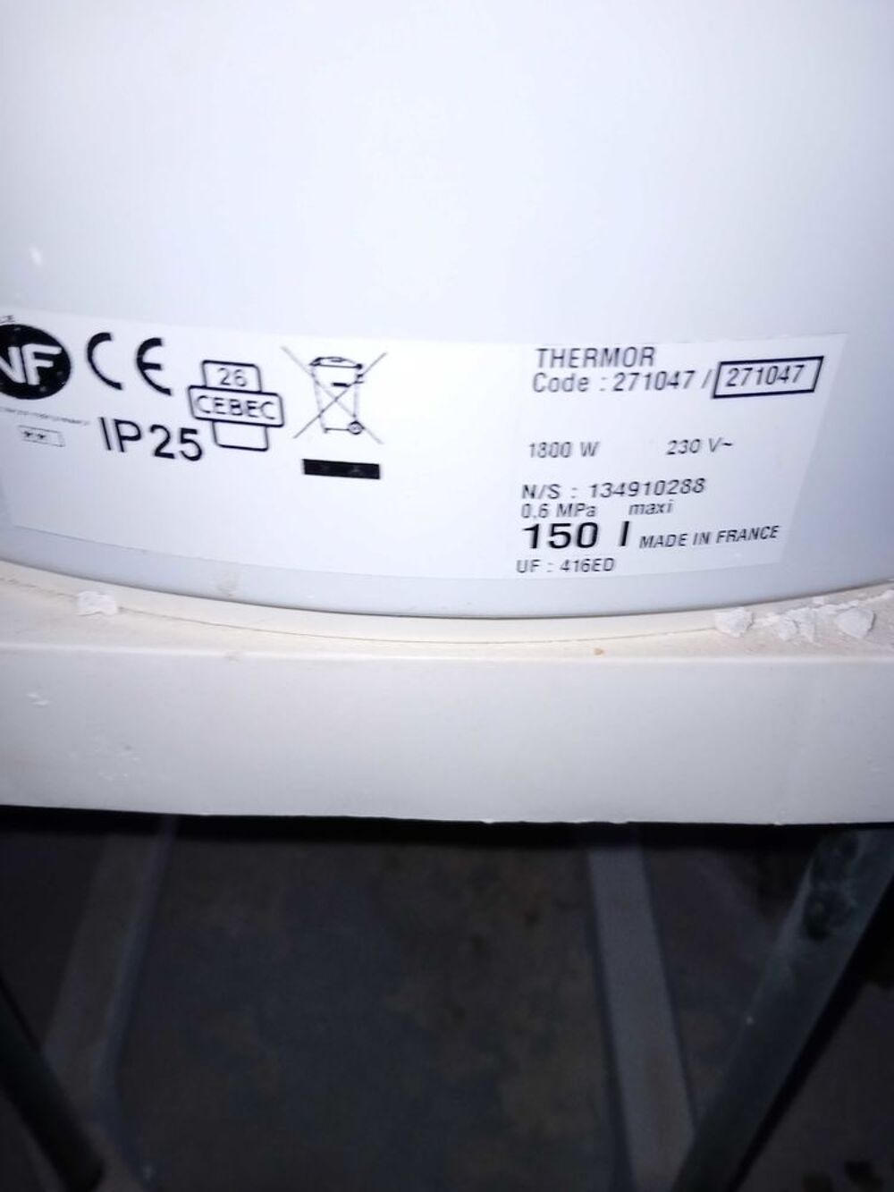 ballon d'eau chaude Electroménager