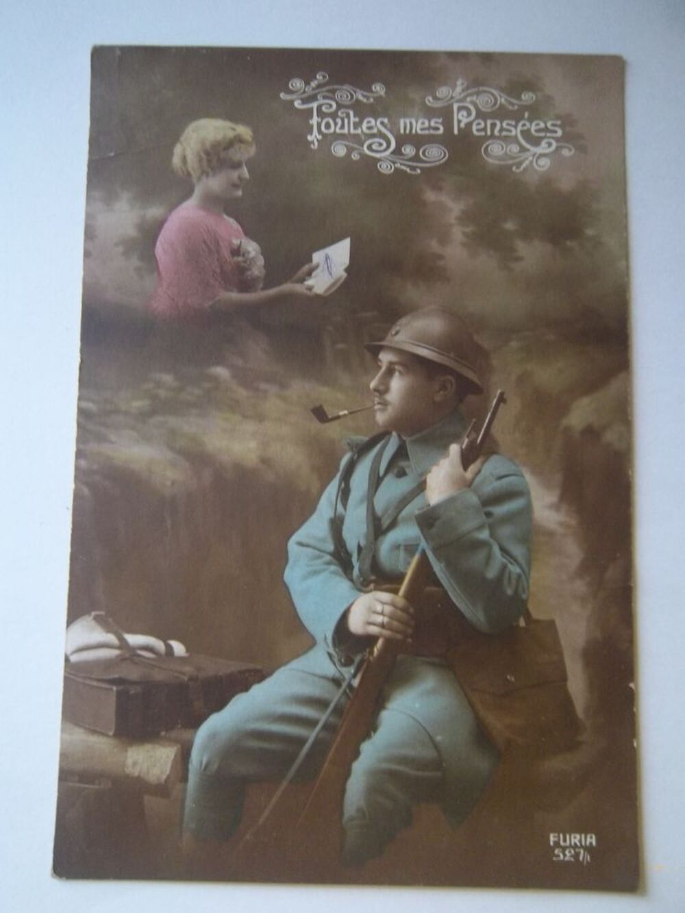 carte 1916 poilu document militaire collection 