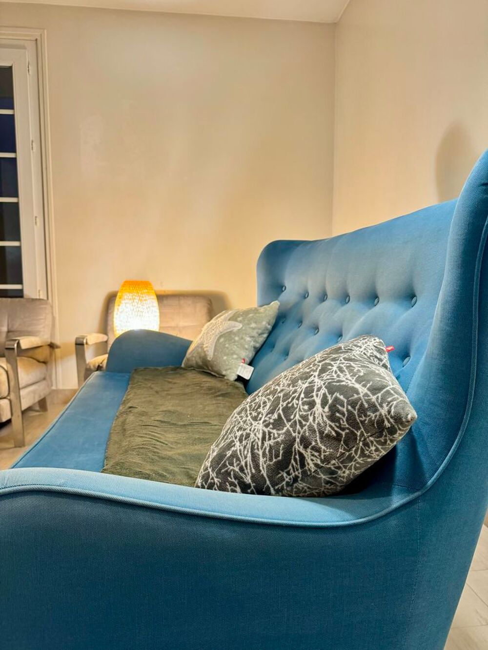 Grand canap&eacute; bleu scandinave Meubles