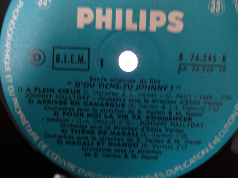 vinyle 33 tour JOHNNY HALLYDAY TEL / 0627473514 CD et vinyles