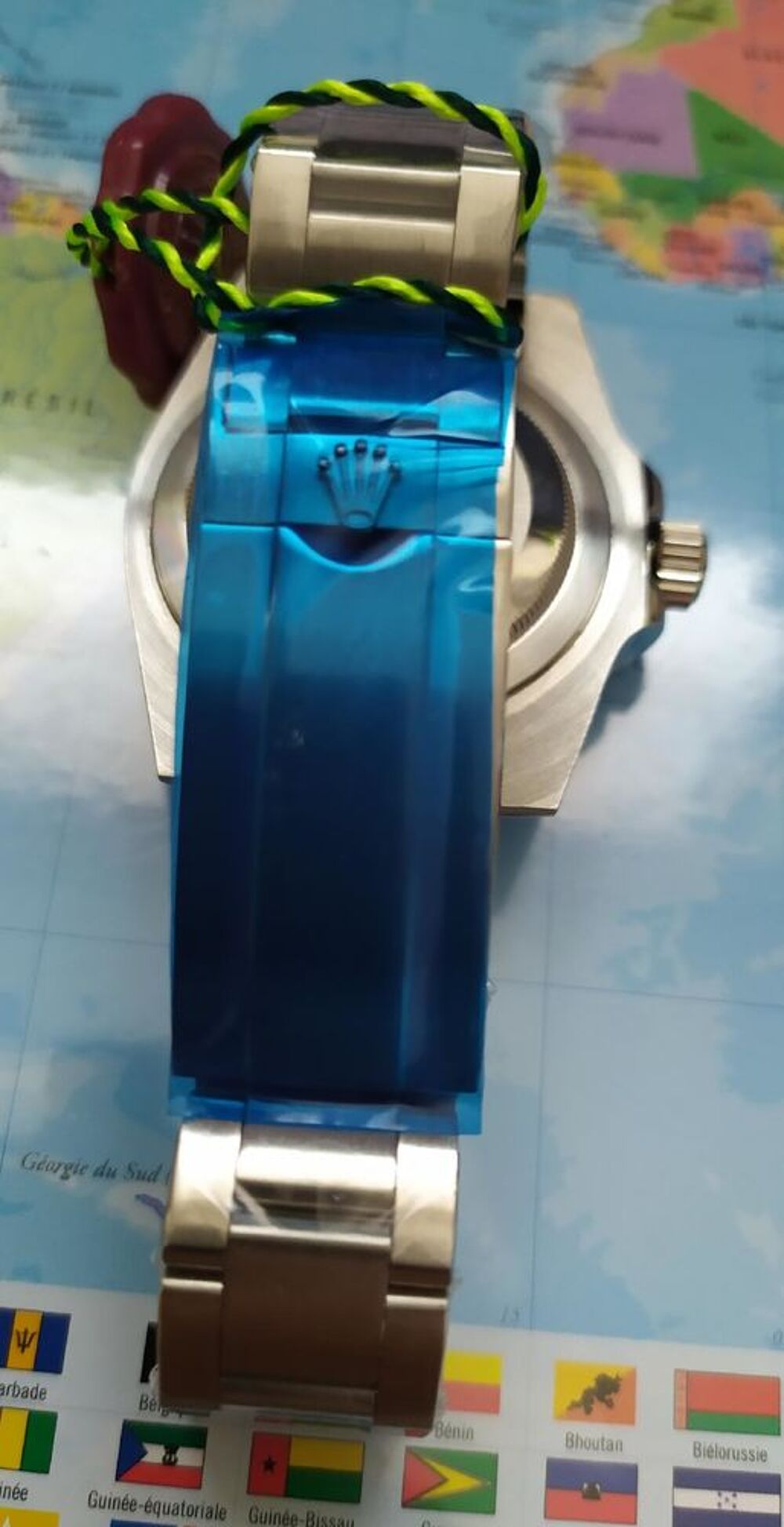 Montre Homme Automatique lunette et fond vert Bijoux et montres