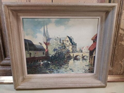 GENA PECHAUBES Tableau Paysage HST Chartres 130 Loches (37)