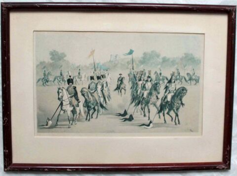 ANCIEN GRAVURE ESTAMPE MILITAIRIA CARABINIERS CUIRASSIER 35 Nice (06)