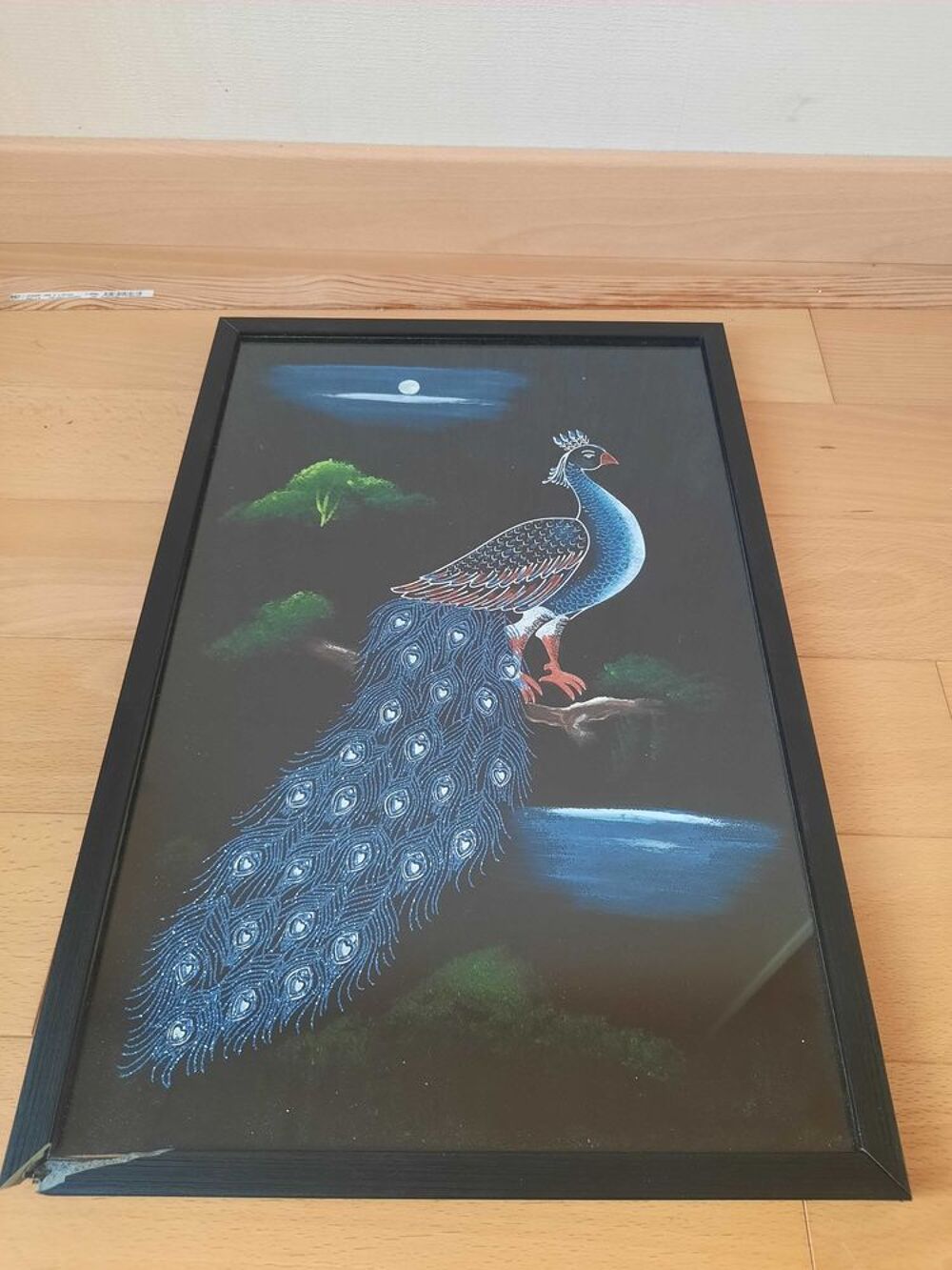 Tableau paon bleu Décoration