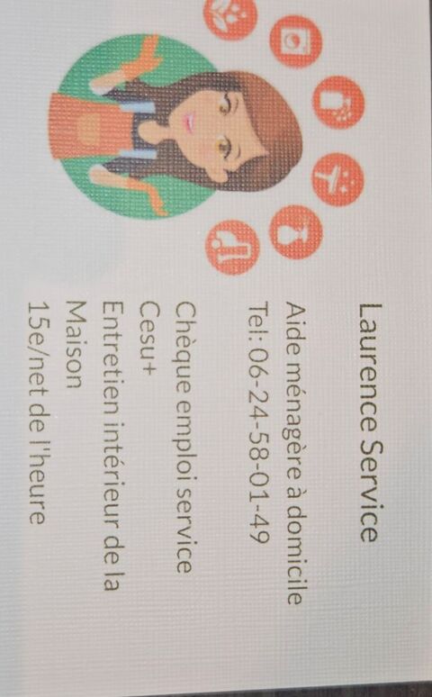 Aide m&eacute;nag&egrave;re &agrave; domicile d&eacute;clar&eacute; en cesu. 0 80360 �quancourt