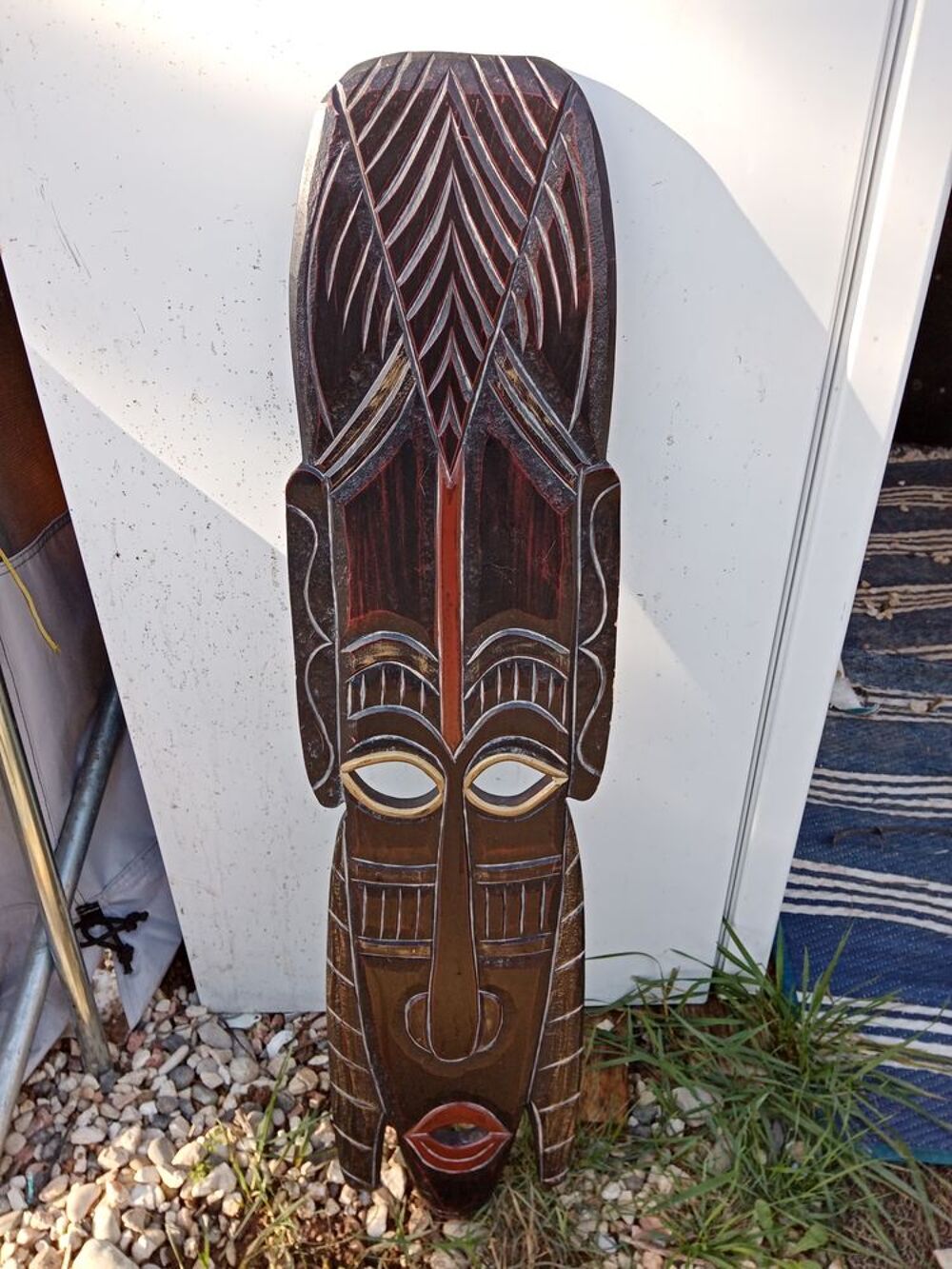 Masque Africain en &eacute;b&egrave;ne porte bonheur Décoration