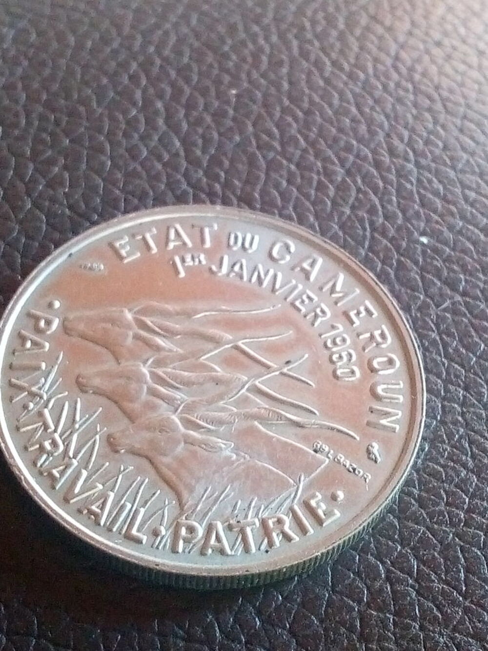 pi&egrave;ce 50 francs banque centrale &eacute;tat du CAMEROUN 1er 01 1960 