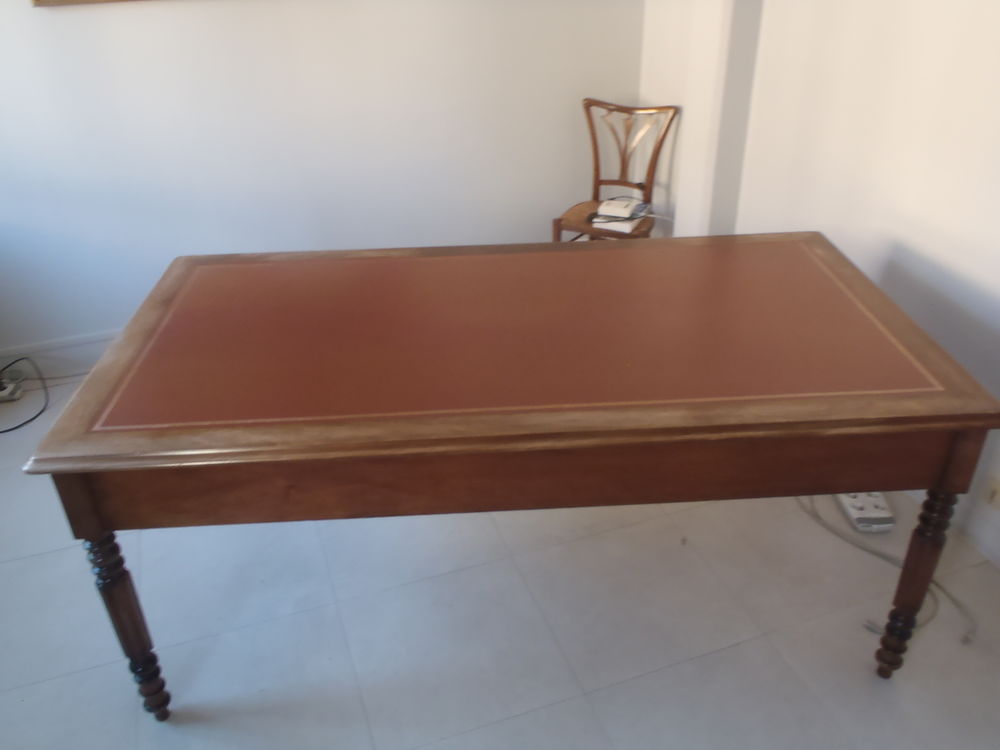 grand bureau bois dessus cuir, 19&egrave;me Meubles