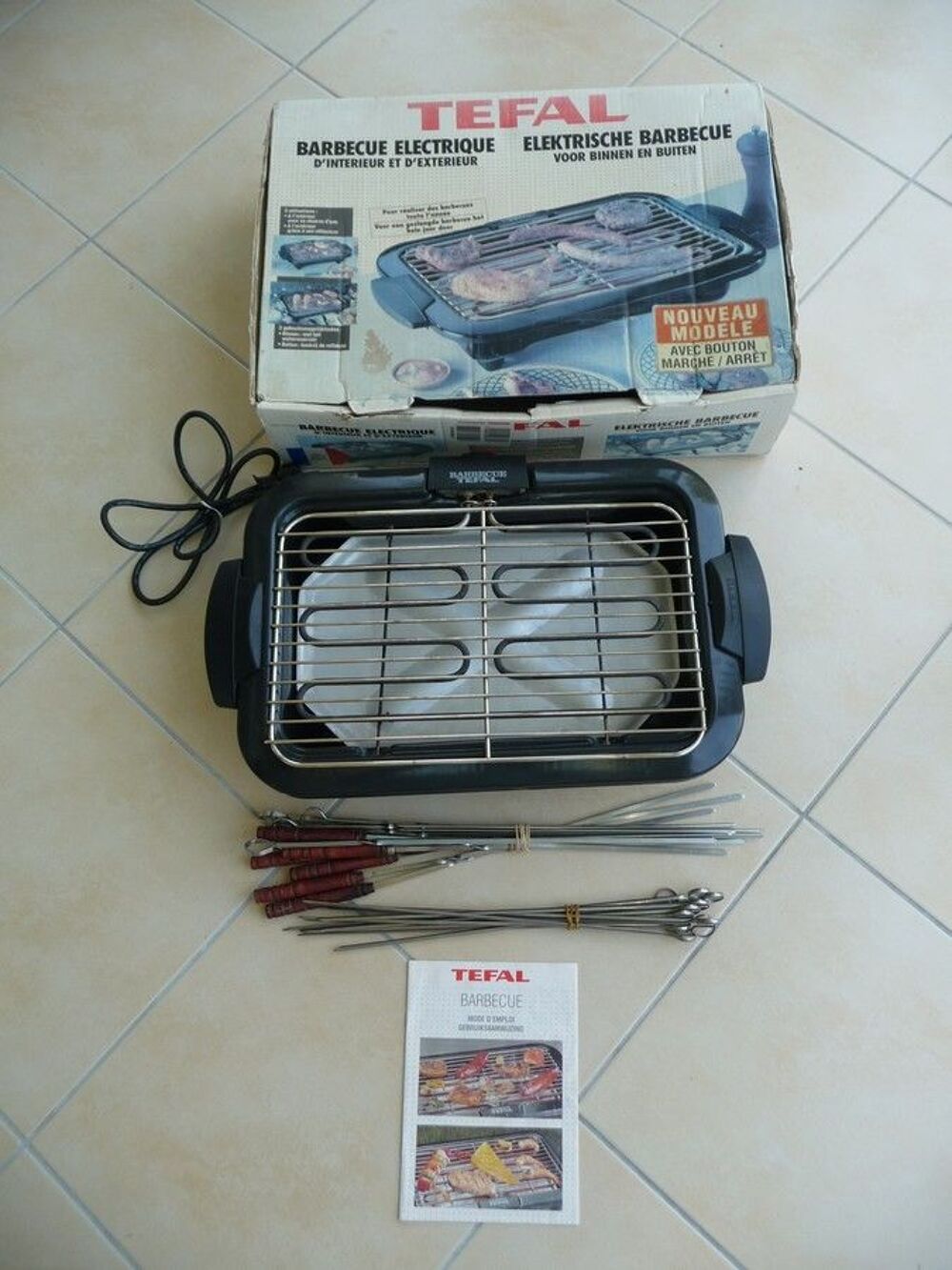 Barbecue &eacute;lectrique int&eacute;rieur et ext&eacute;rieur TEFAL + 26 broche Cuisine