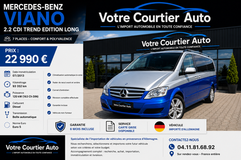 Annonce voiture Mercedes Viano 22990 €
