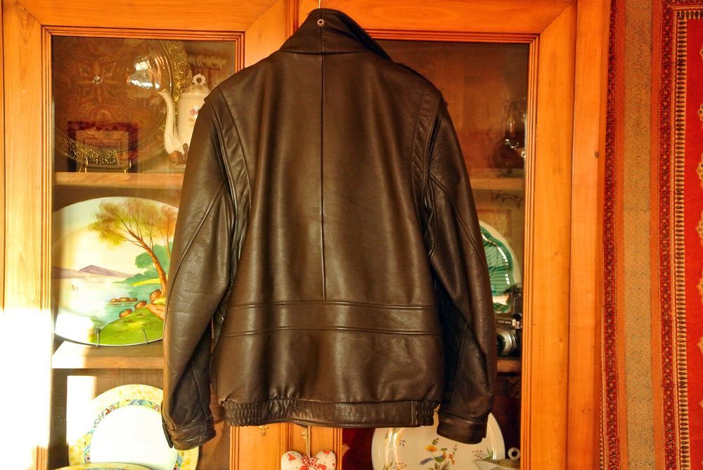 Blouson cuir marron Vêtements