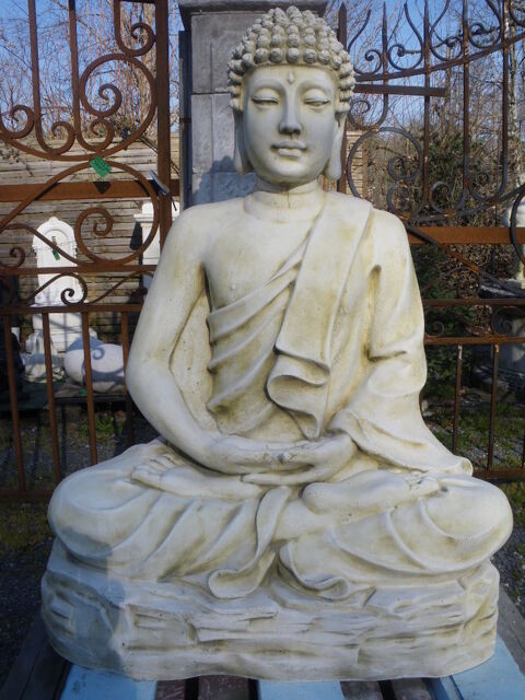 Statue Bouddha, en pierre, bton cir noir 699 Chteau-l'vque (24)