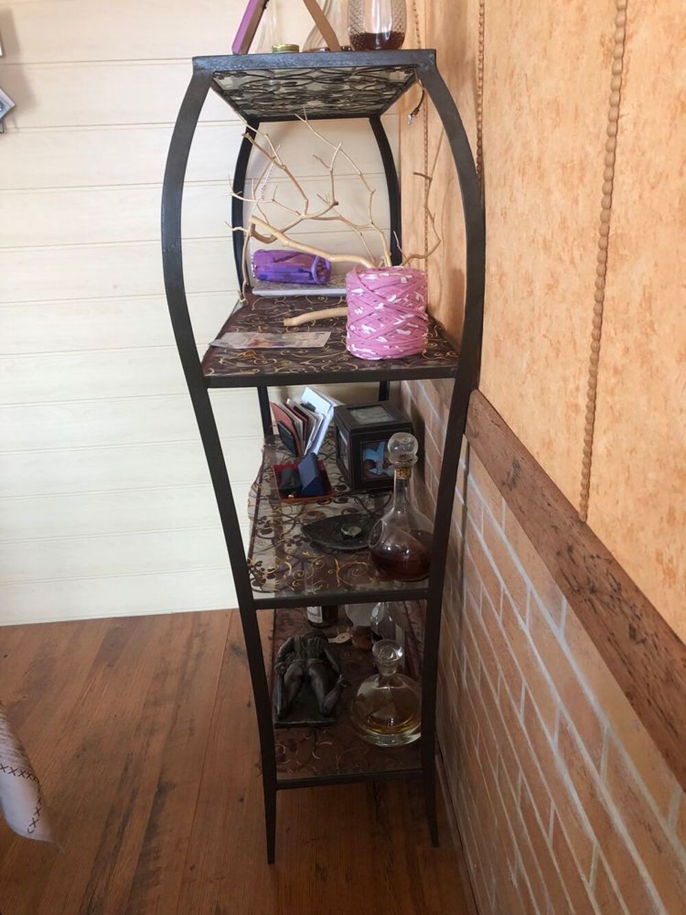 &eacute;tag&egrave;re fer forg&eacute; et verre Meubles