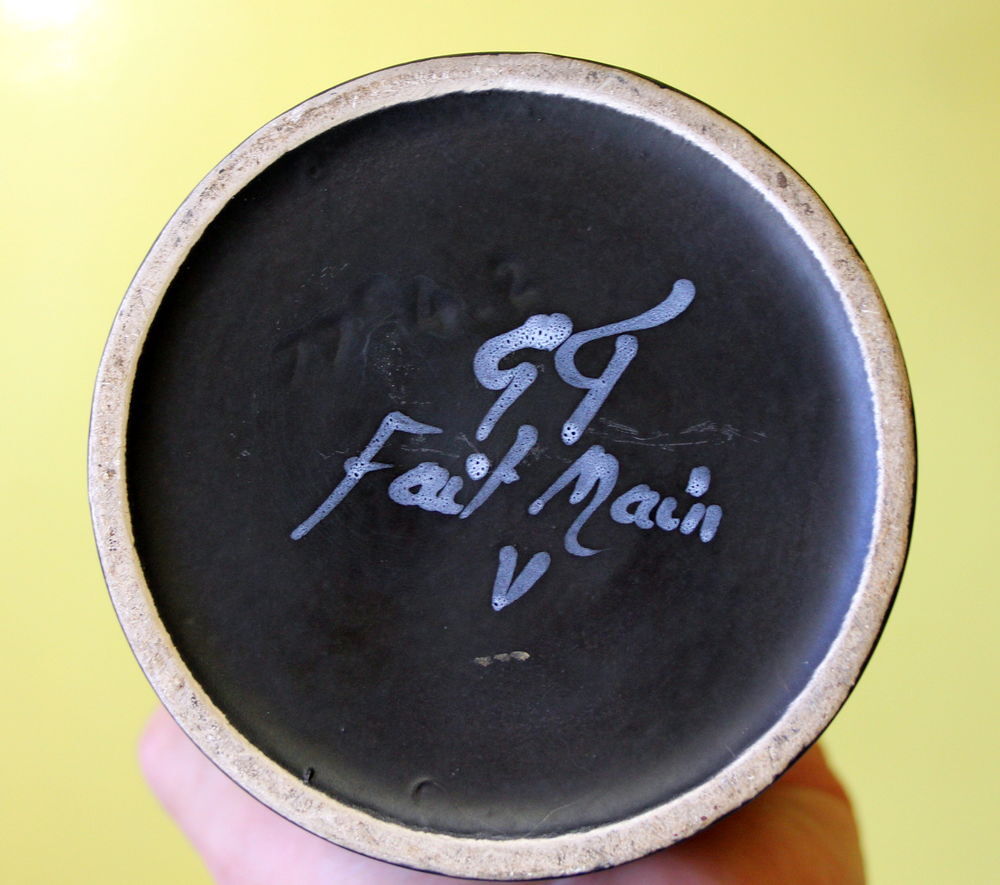 Pot a Tabac c&eacute;ramique edelweiss GABRIEL FOURMAINTRAUX 1950 D�coration