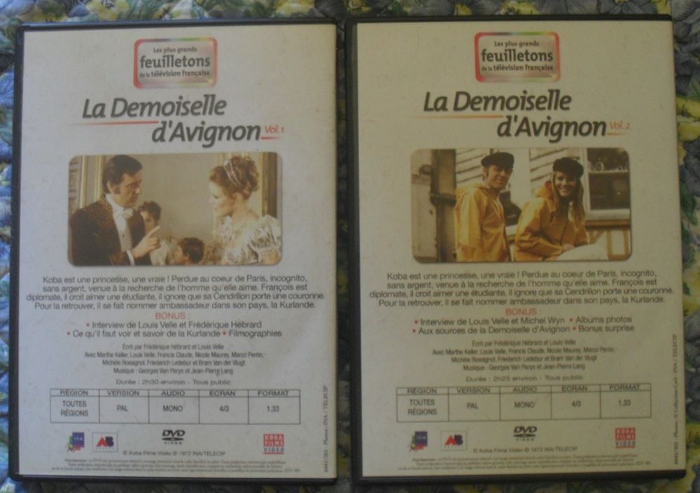 DVD La Demoiselle d'Avignon Vol 1 et 2. Photos/Video/TV