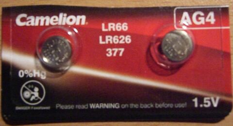 Piles bouton AG4/LR66/177/377/LR626 (lot de 2) neuves 1 Balma (31)