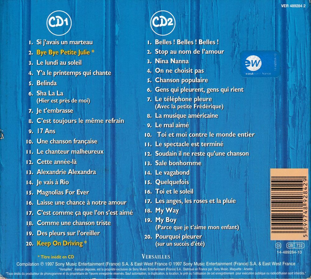 CD Claude Fran&ccedil;ois (Double Disque) CD et vinyles