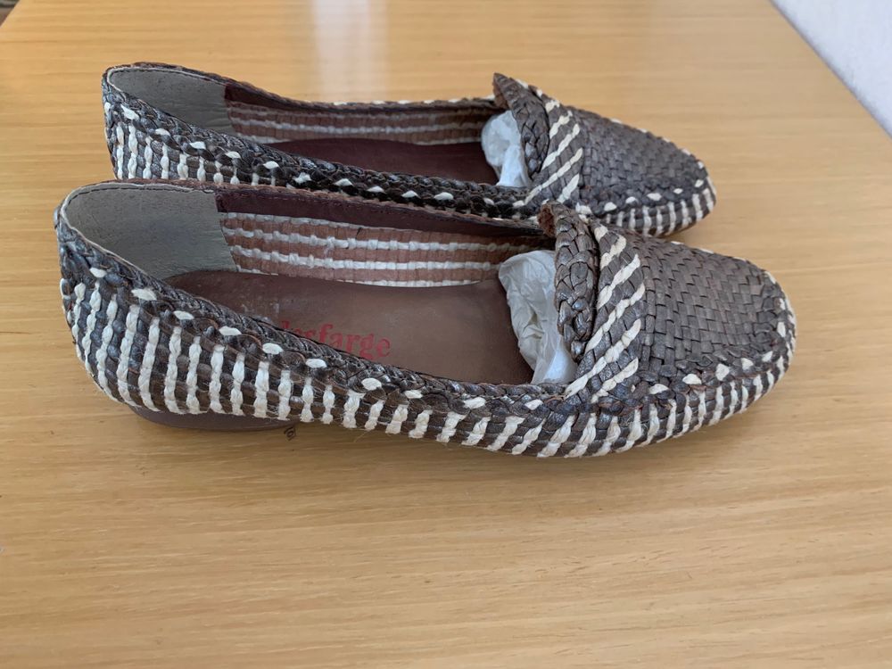 Chaussures ''Yves Desfarge'' en Cuir tress&eacute; beige P.39 Chaussures