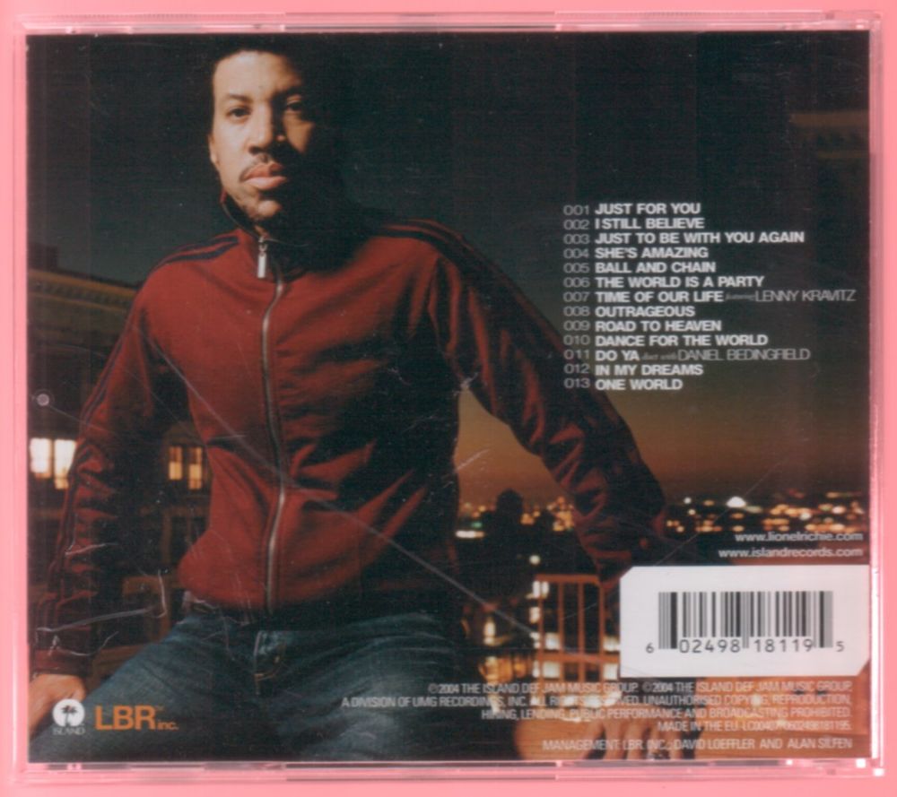 Album CD : LIONEL RICHIE - Just For You CD et vinyles