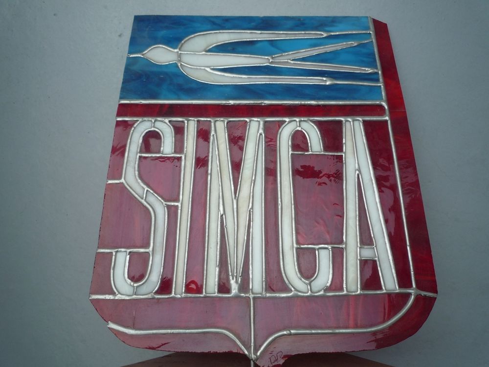 Blason SIMCA - Vitrail artisanal 