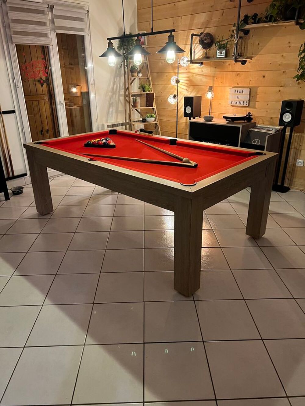 Table salle &agrave; manger convertible billard am&eacute;ricain Meubles