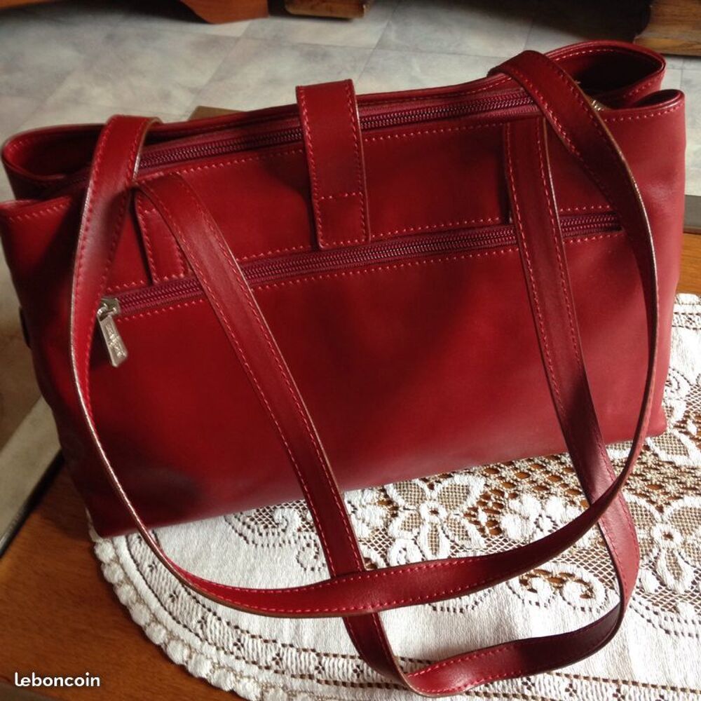 Sac &agrave; main Rouge Bordeaux Maroquinerie