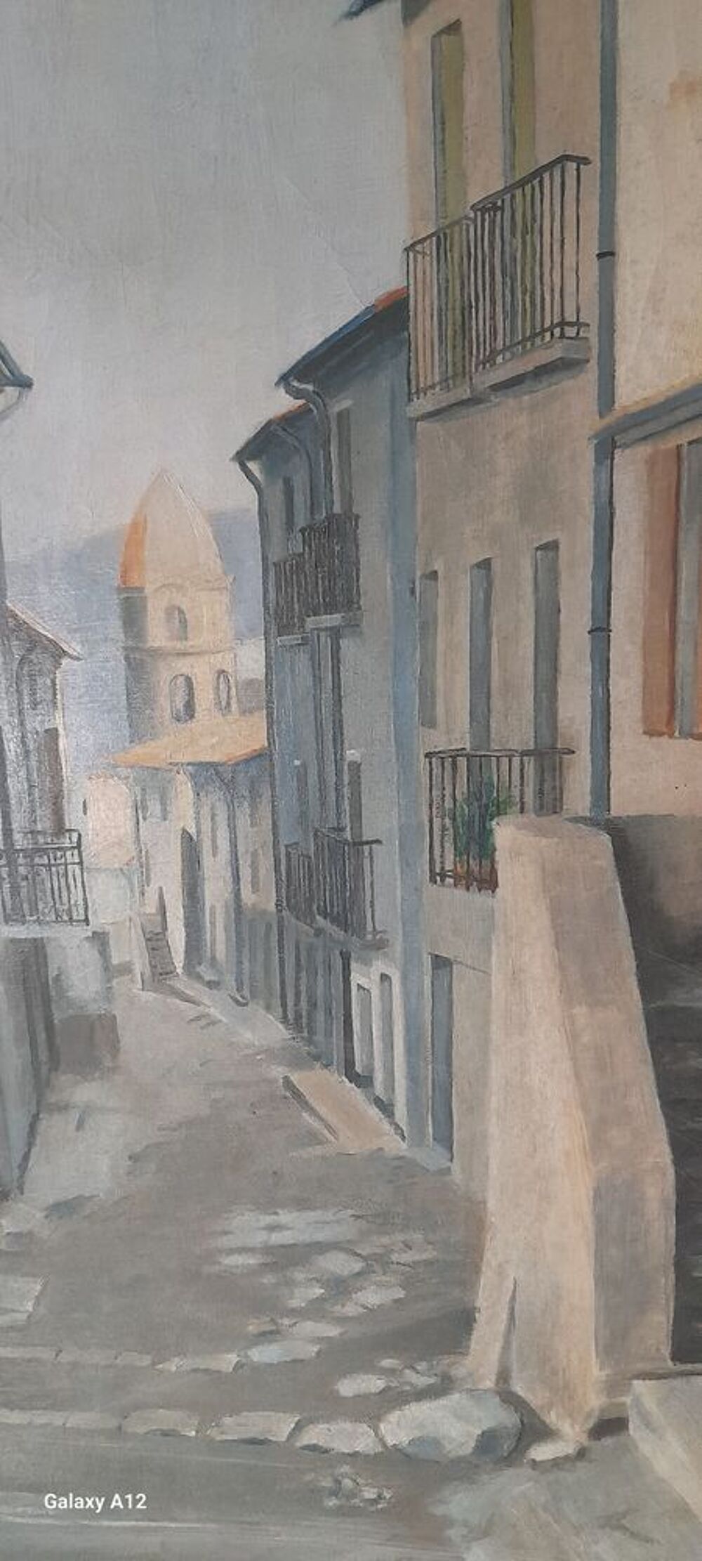 Tableau Huile sur Toile, Sign&eacute; J. PERRUQUON 4.10.56 - Ruelle Décoration