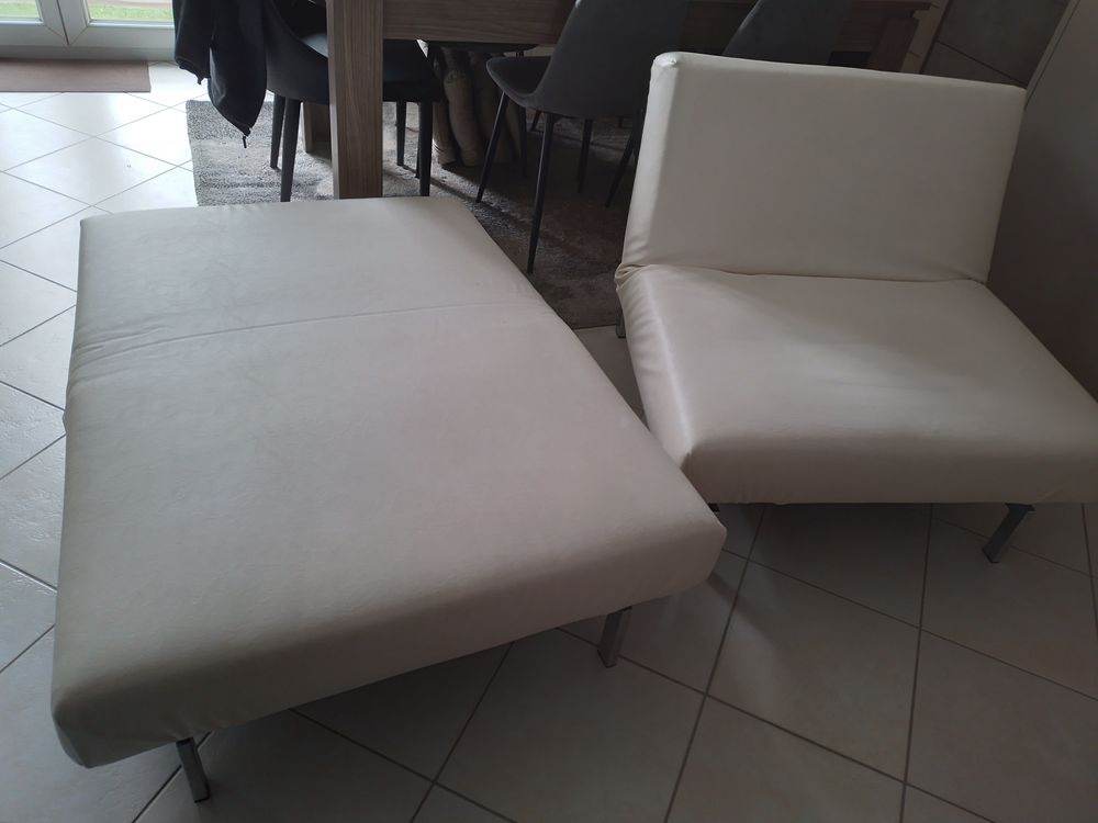 Canap&eacute; noir Plus deux fauteuils convertible Meubles