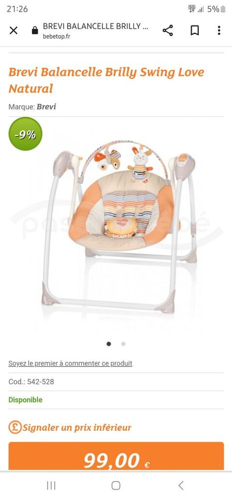 Balancelle bébé Brevi 50 Saint-Herblain (44)