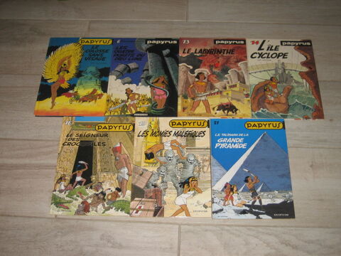 lot bd PAPYRUS (3+4) en album double +6+13+14+16+19+21 DUPUIS 40 C�zy (89)