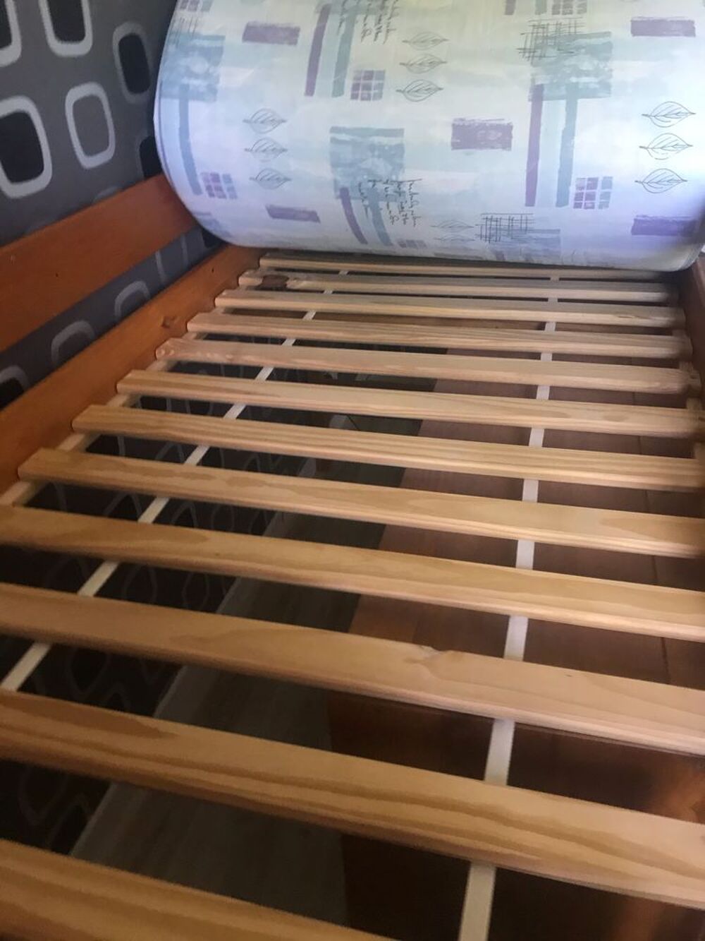 Lit mezzanine enfant en bois, rangement + Lattes + matelas Mobilier enfants